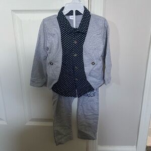 Cotton style collared shirt with jacket sewn together